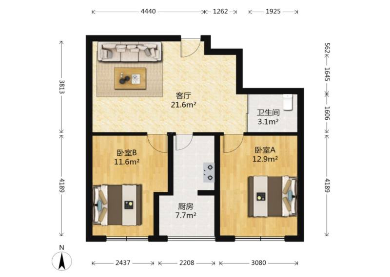 精装修 南向双阳户型 带露台 采光充足