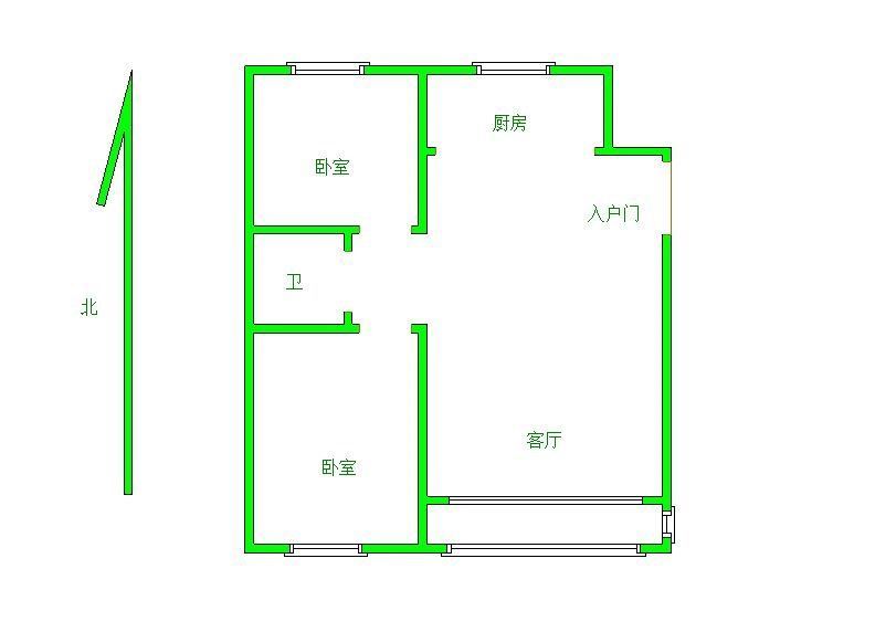 沈北碧桂园,好位置两室,南北标户,清水随意装修,看房方便