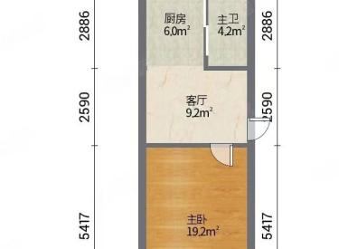 民富小区 1室1厅1卫 49.88平米