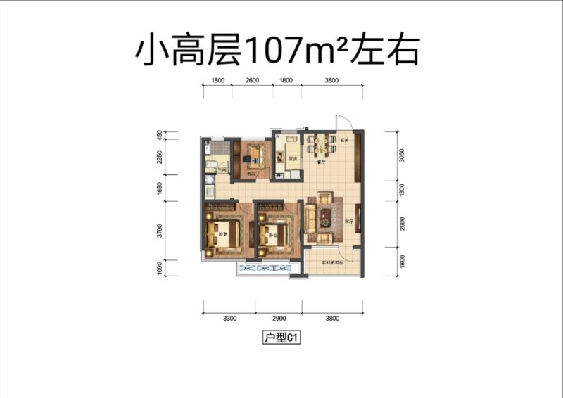 融创城 3室 2厅 1卫 107㎡_沈阳融创城二手房_3室2厅107平米87万元