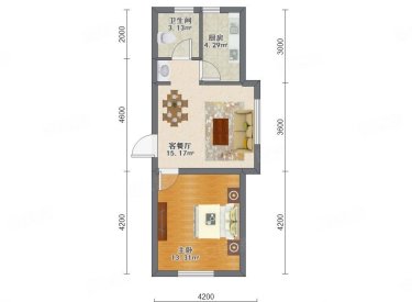 明华香峪兰溪2期 1室1厅1卫 简装
