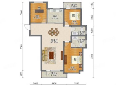 亚泰城一期 3室2厅2卫 精装