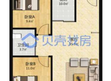 美的城不临三环 精装修 采光好 地铁10号线